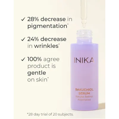 INIKA ORGANIC SERUMAS SU BAKUČIOLIU, 30 ML INIKA ORGANIC SERUMAS SU BAKUČIOLIU, 30 ML